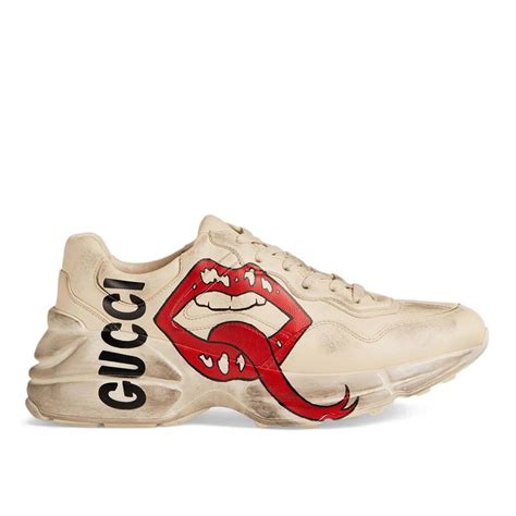 gucci rhyton sneaker with mouth print|gucci rhyton sneakers cheap.